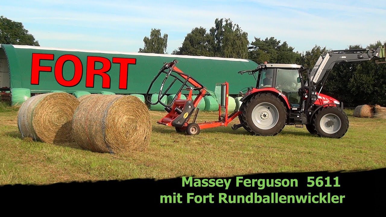 So gut wickelt ein Fort F 7500 Rundballenwickler work Massey Ferguson 5600
