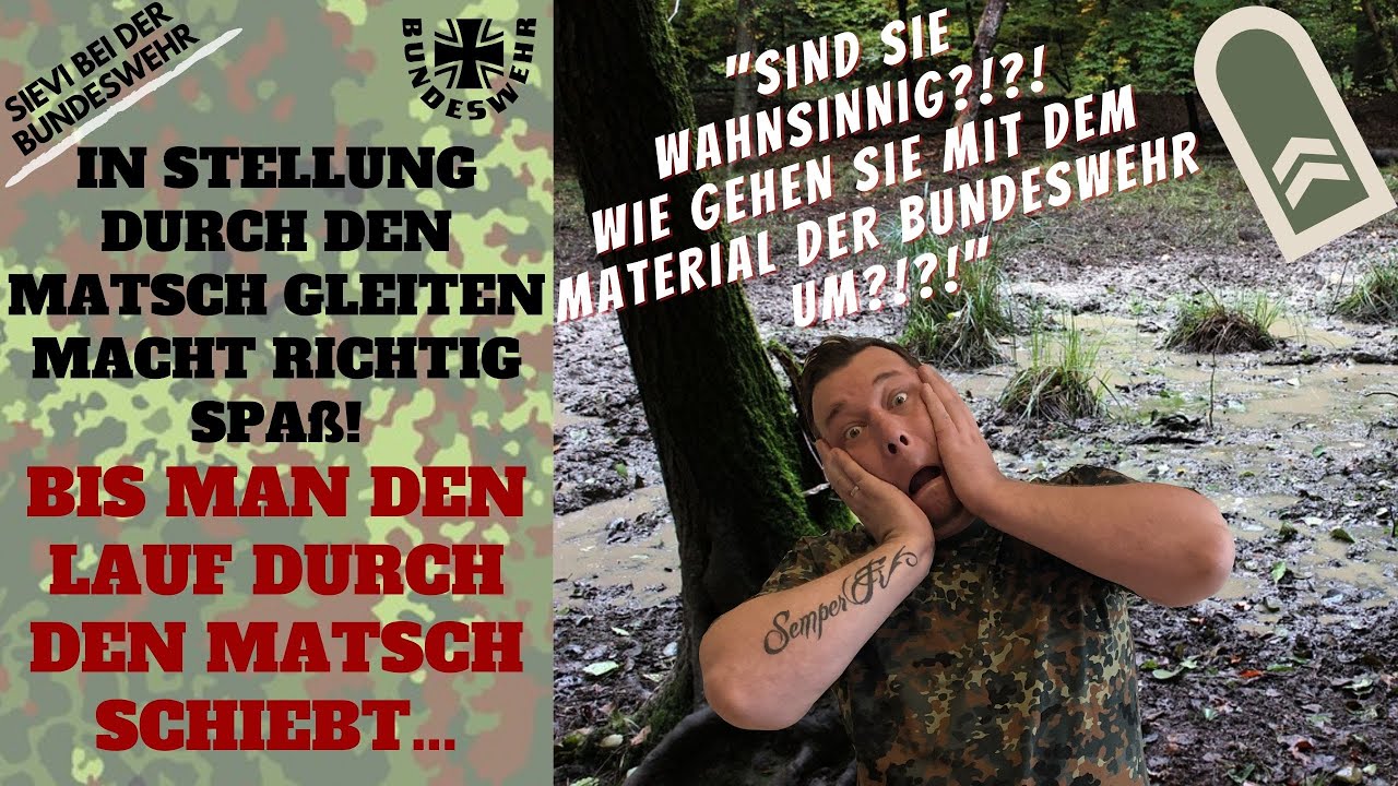 In Stellung durch den Matsch gleiten macht richtig Spaß! BIS MAN DEN LAUF DURCH DEN MATSCH SCHIEBT..