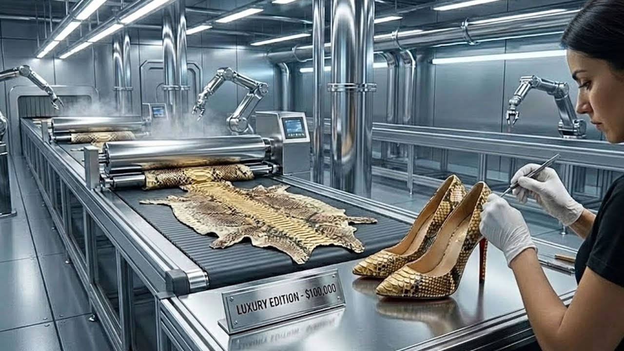 Inside a Massive Automated Snake Skin Tannery: Transforming Giant Anacondas into Luxury Goods