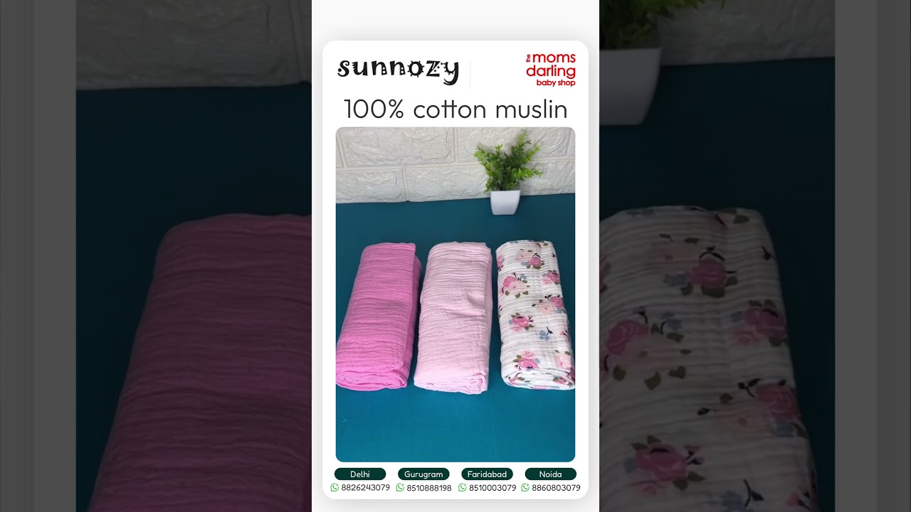 Sunnozy 100% cotton muslin | THE MOMS DARLING BABY SHOP