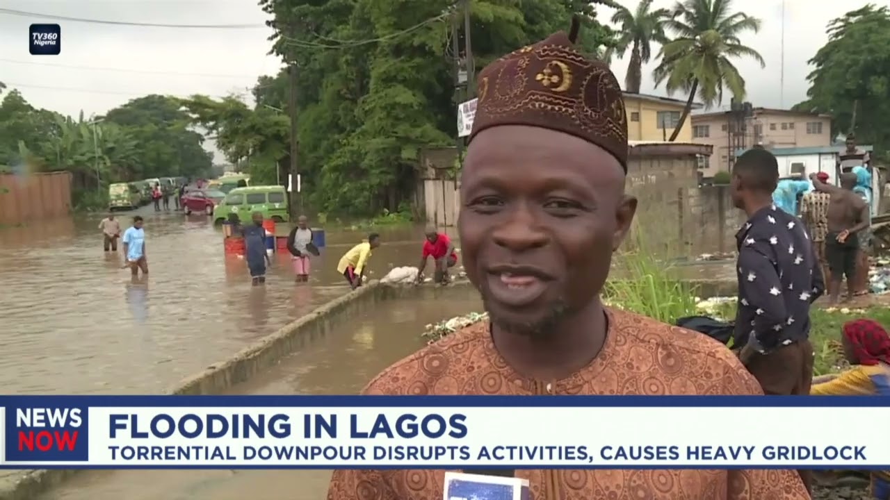 Lagos residents stranded as downpour floods roads