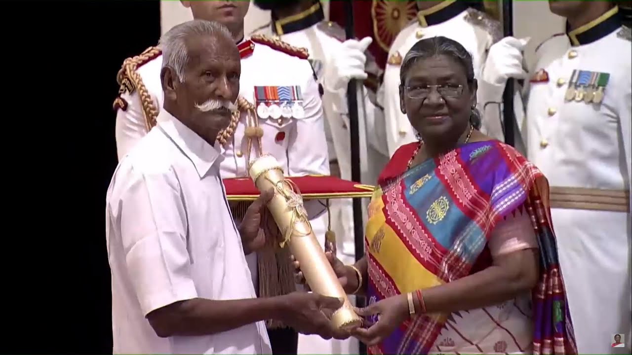 M.Bathirappan Receives the Padma Awards | Droupadi Murmu Presents PADMA AWARD 2024