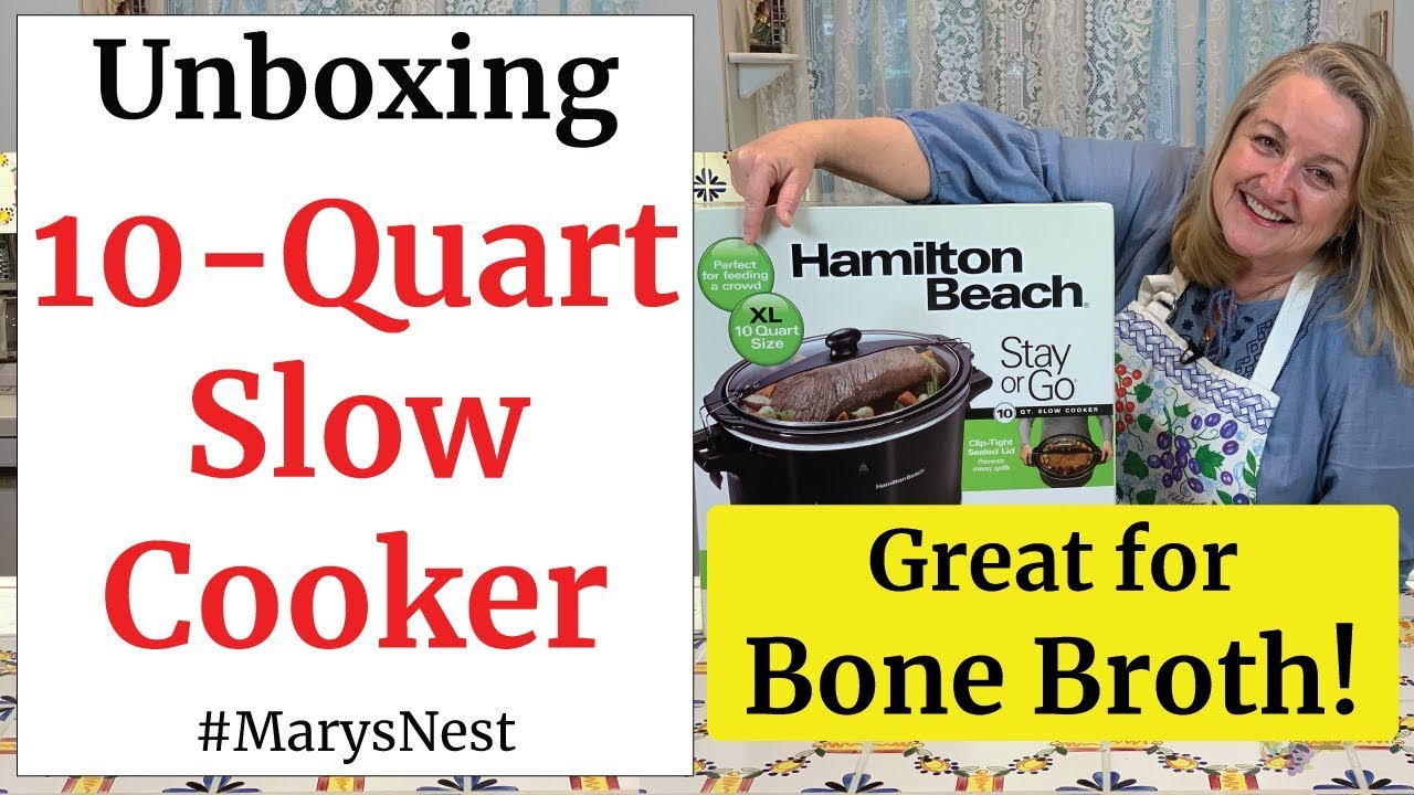 Slow Cooker for Bone Broth Unboxing (Hamilton Beach Extra Large 10 Quart Slow Cooker)
