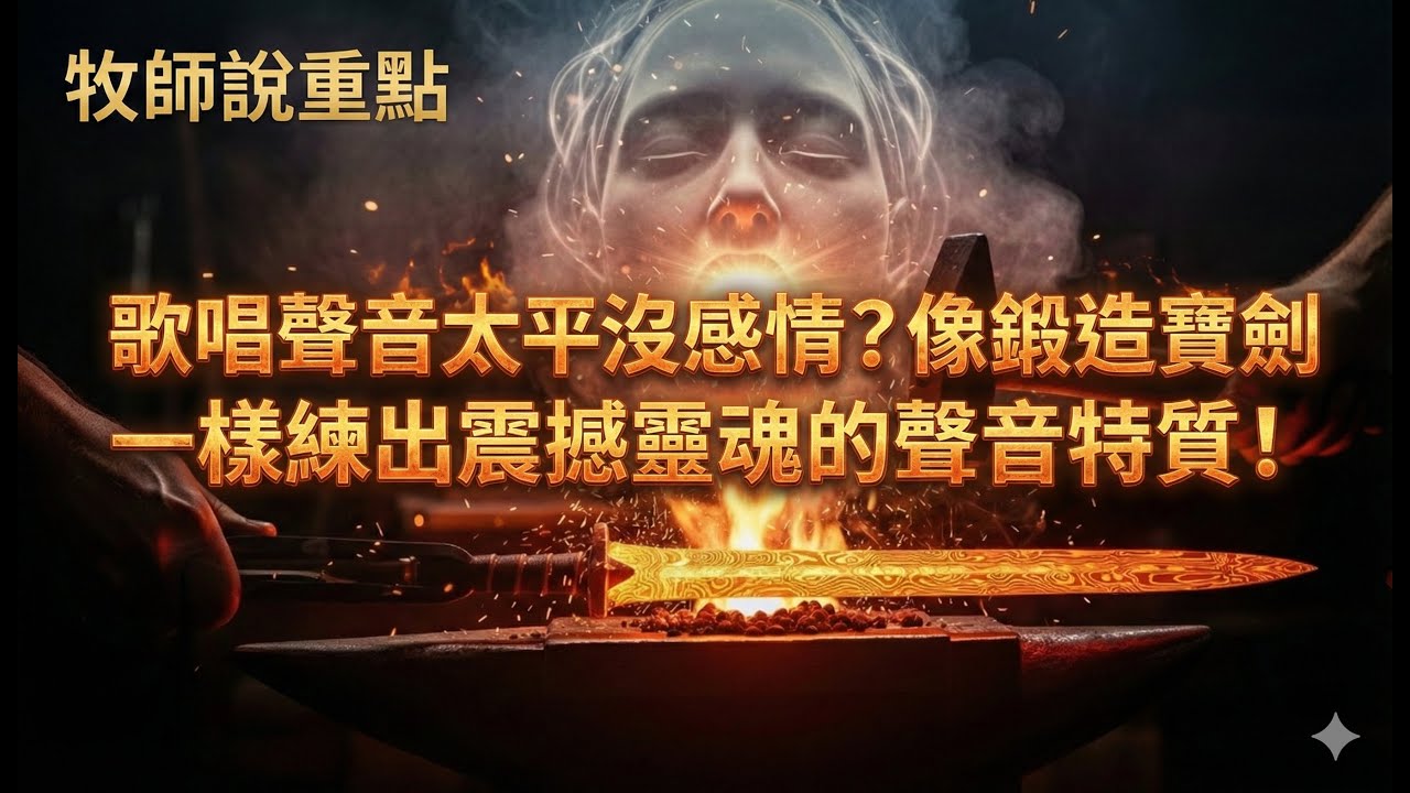牧師說重點：歌唱聲音太平沒感情？像鍛造寶劍一樣練出震撼靈魂的聲音特質！