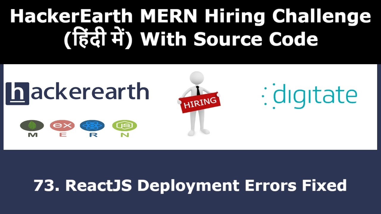 ReactJS Deployment Errors Fixed - MERN Hiring Challege - Hindi