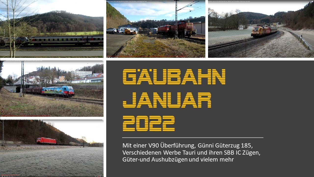 Gäubahn Januar 2022,V90 Überführung, Werbe Loks, Dieselloks, Güterzüge und mehr