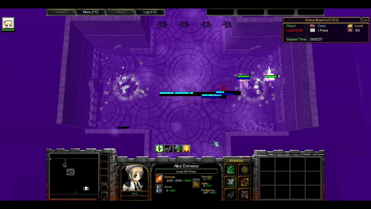 Warcraft III TWRPG - Priest VS Skeleton King Boss