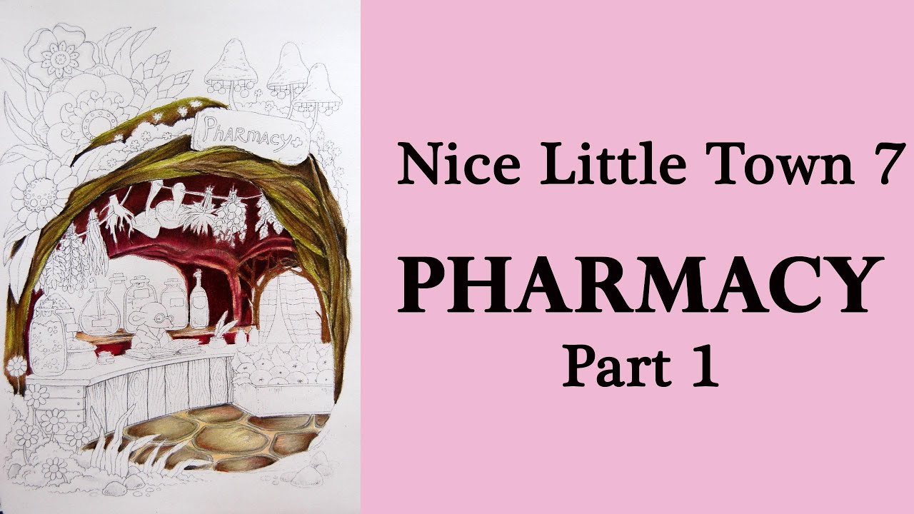 PHARMACY. Part 1 #Coloring in 'Nice Little Town 7' #Раскраска-антистресс