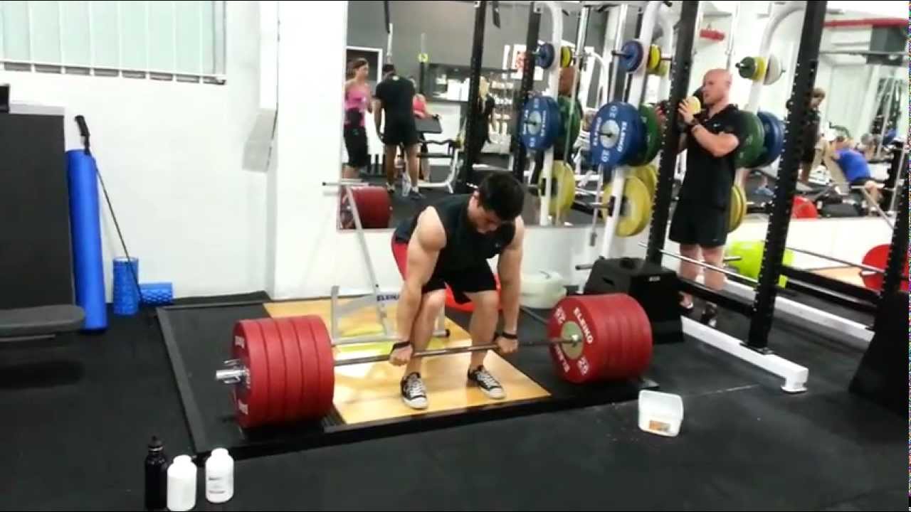 Training this morning... Bryan triple bodyweight deadlift at sub 10% bodyfat:  270kg