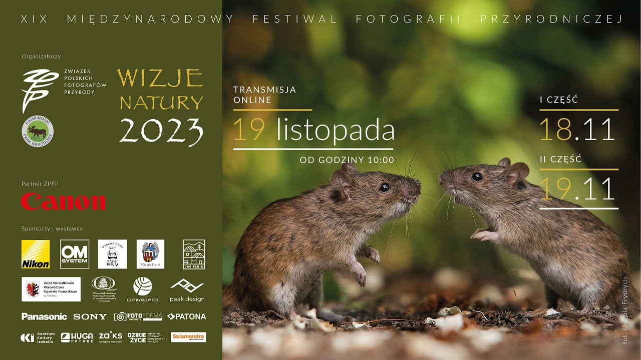 XIX MIĘDZYNARODOWY FESTIWAL FOTOGRAFII PRZYRODNICZEJ WIZJE NATURY 2023