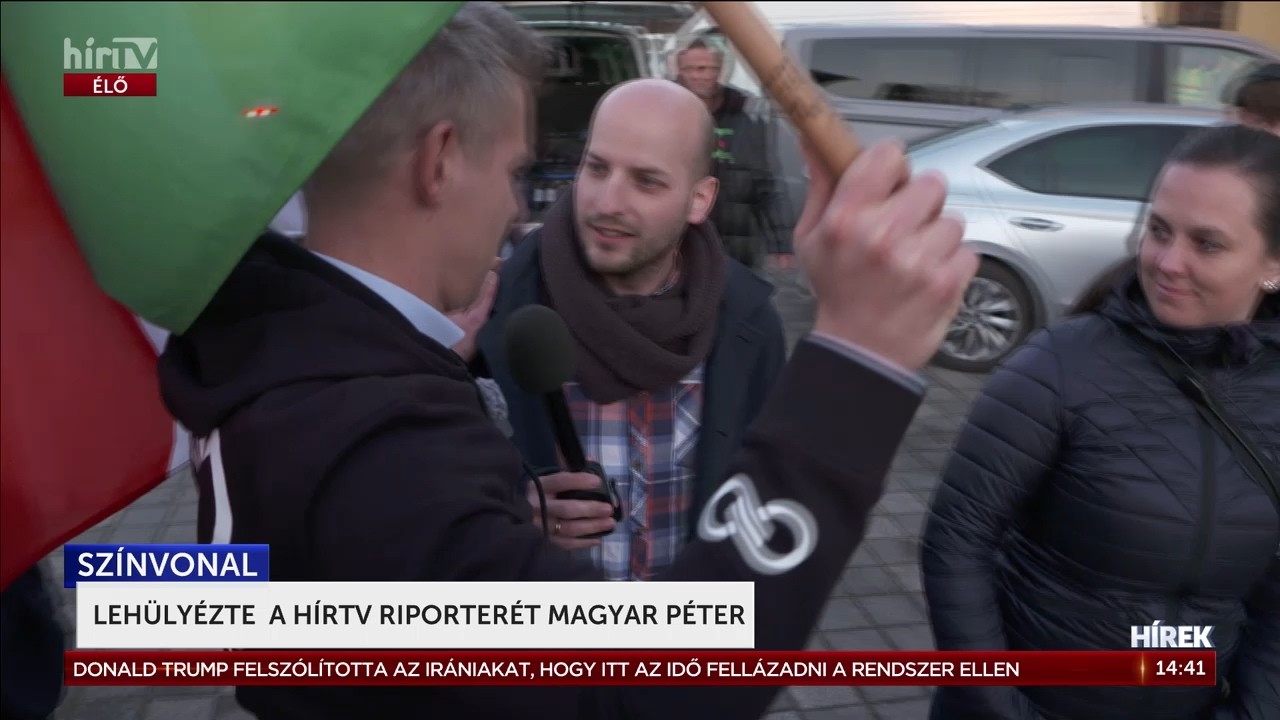 Lehülyézte a HírTV riporterét Magyar Péter - HírTV