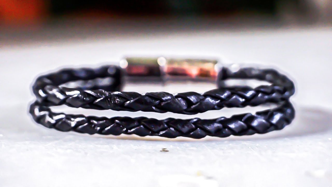 How To Make a Simple Double Braided Leather Bracelet