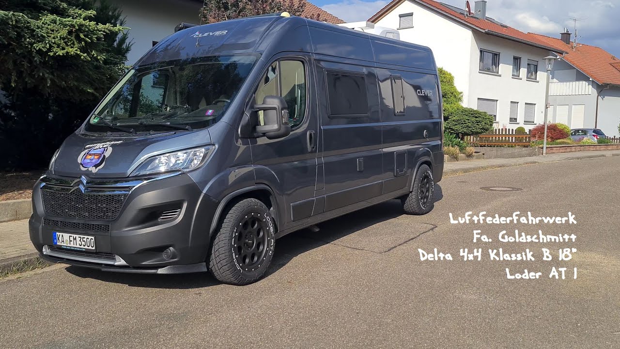 Delta 4x4 Klassik b 18 zoll und Luftfederzusatzfahrwerk, Goldschmitt in einen Kastenwagen
