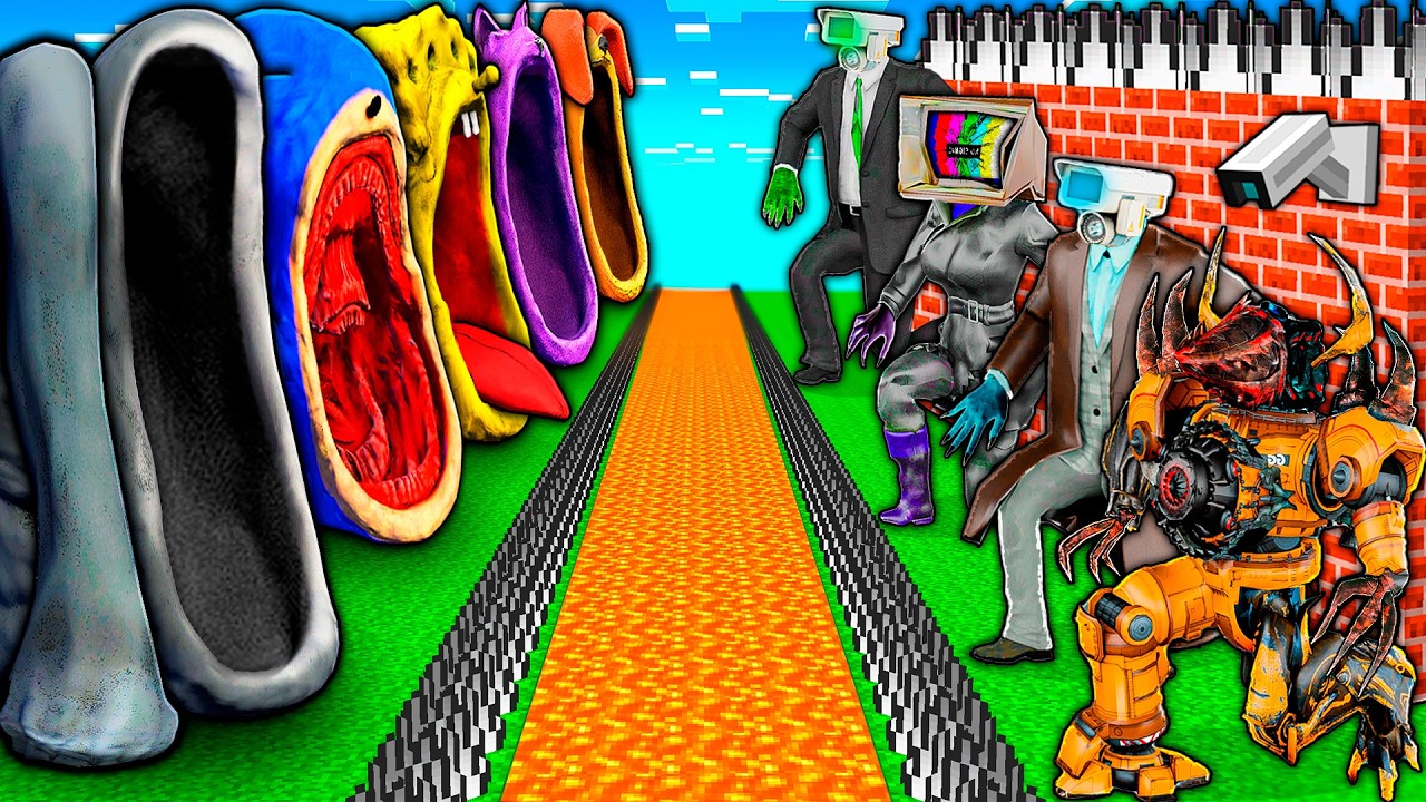 SURVIVAL BASE of SEA EATER MONSTERS vs SKIBIDI TOILET ZOMBIE and TV MAN TITAN in MINECRAFT animation