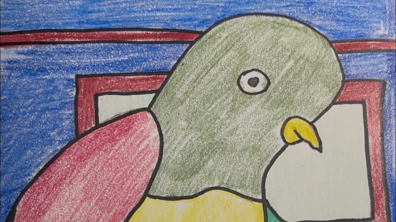 Bird drawing for kids. Inspired by Frida Kahlo 