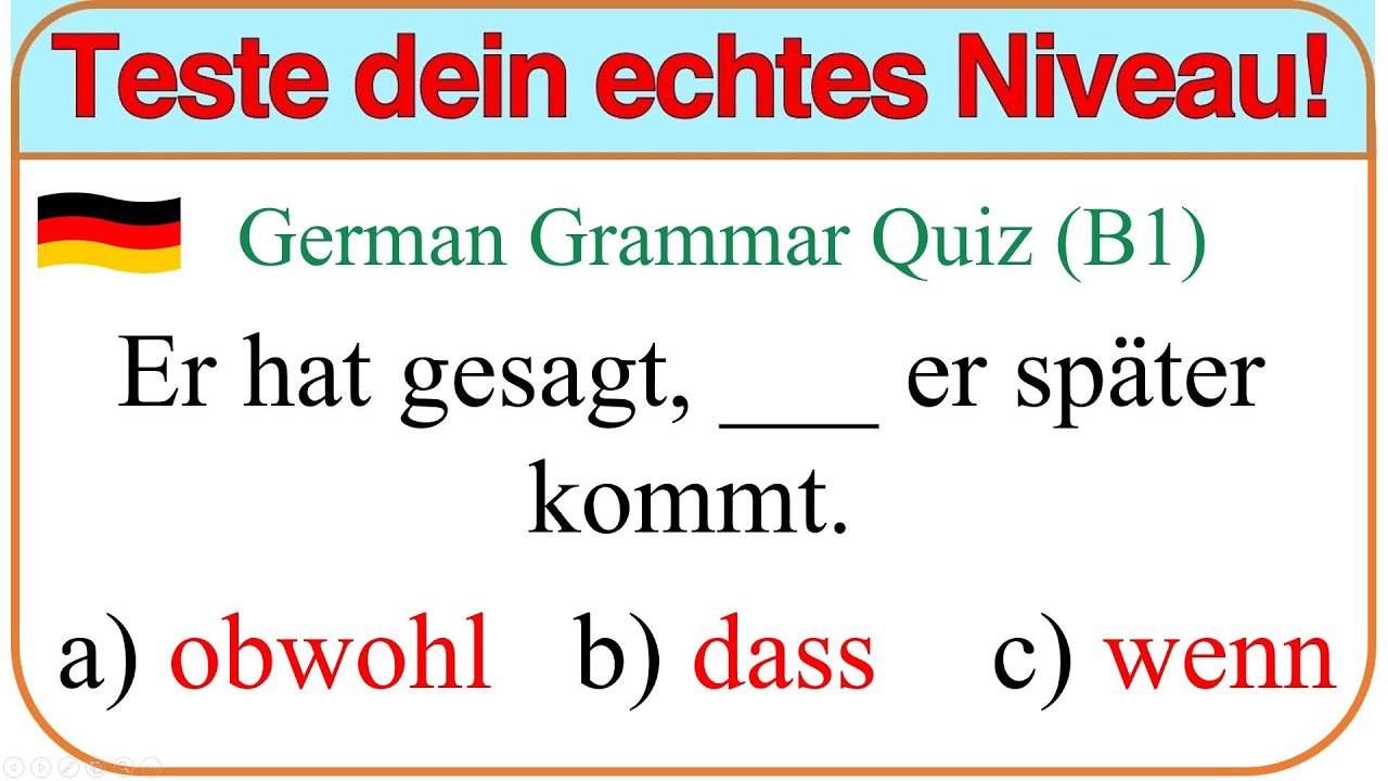 📚 Deutsch Grammatik Quiz: Teste dein B1-Wissen!