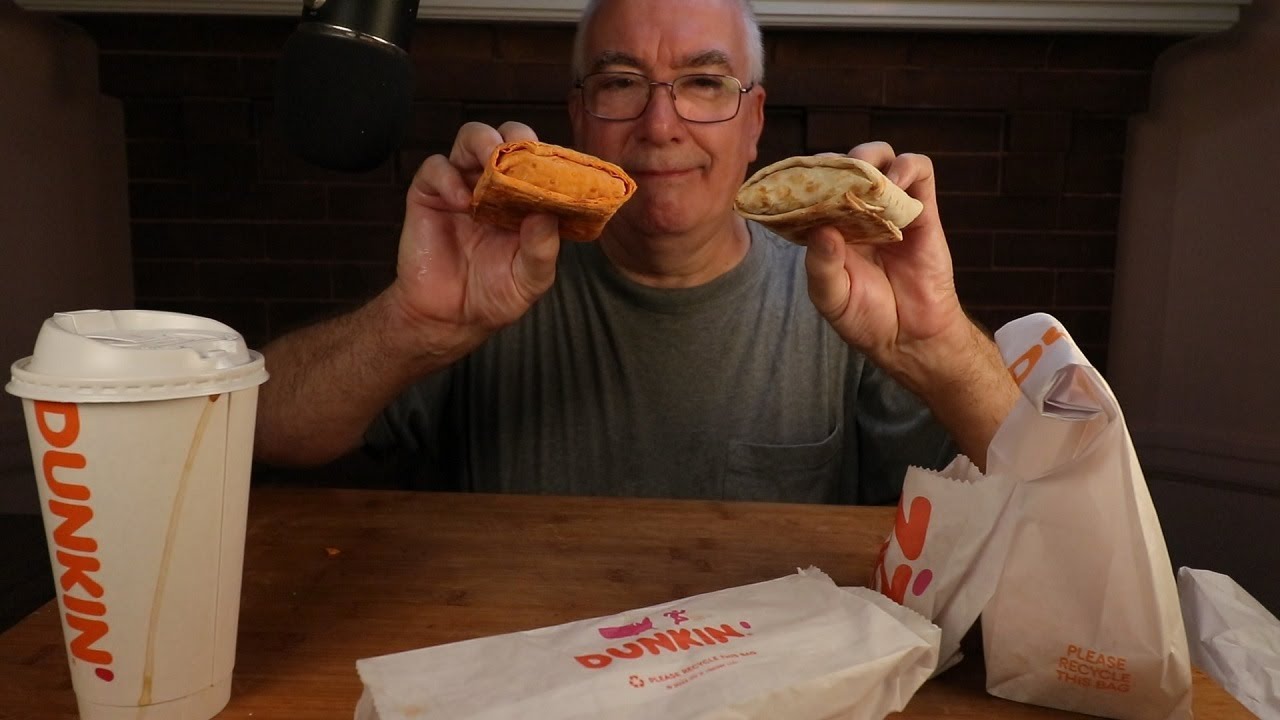 ASMR Trying the New Dunkin Wraps with Coffee and Donuts Mukbang