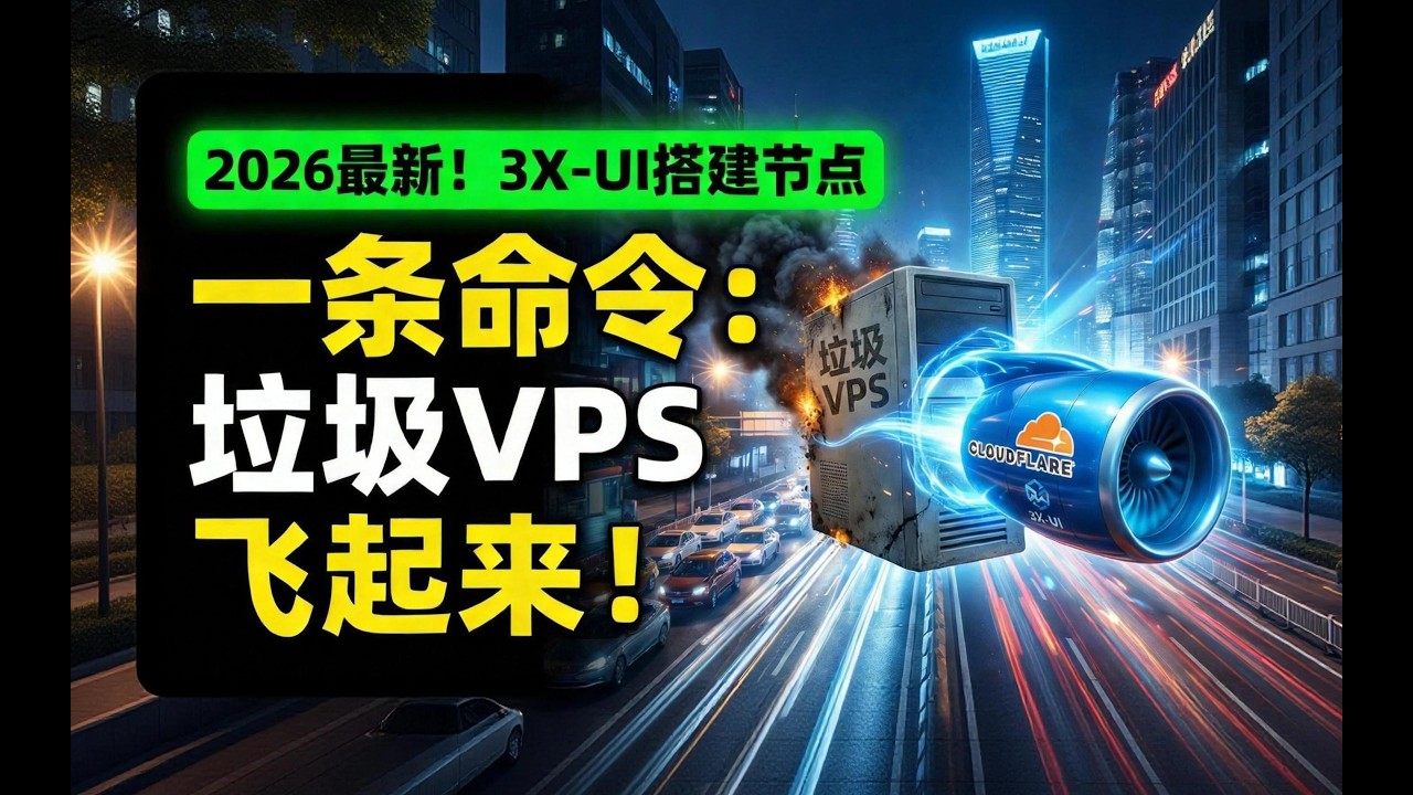 2026最新！一条命令搞定3X-UI节点，配合Cloudflare拯救垃圾VPS，晚高峰照样起飞！