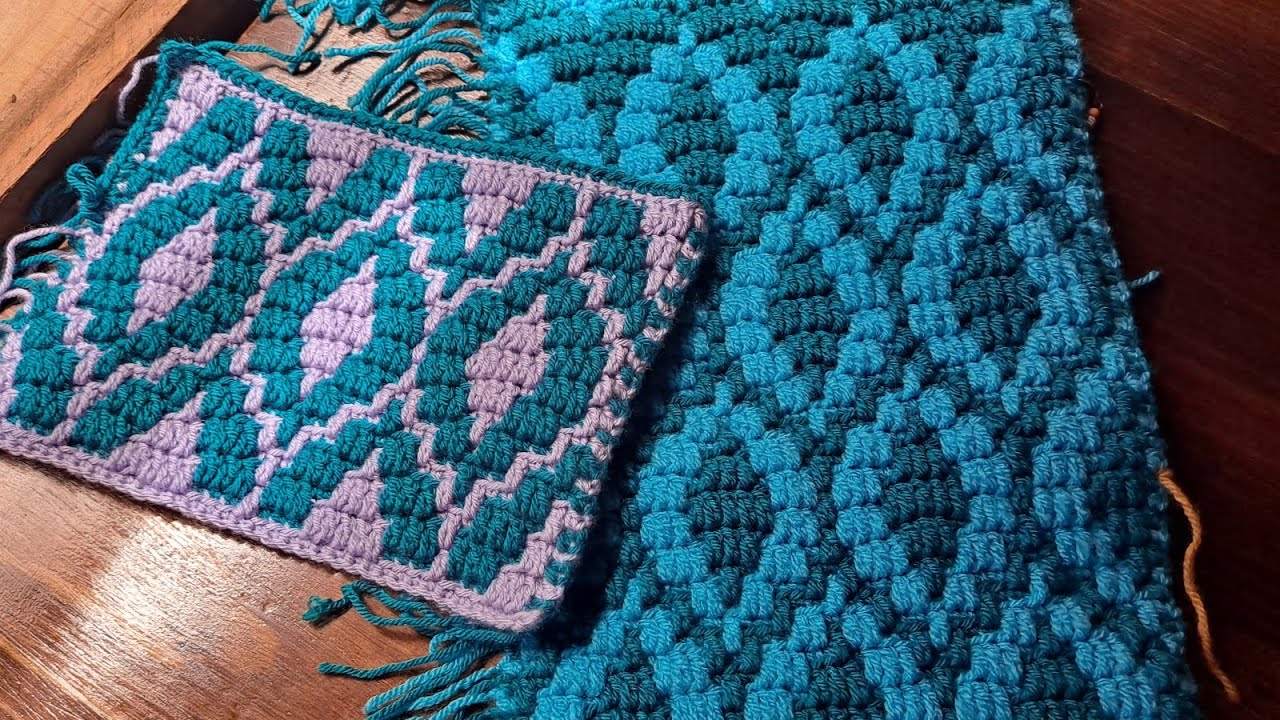 Mosaic Crochet Pattern #36 - Work Flat or In The Round- Left or Right handed - MULTIPLE 12+4