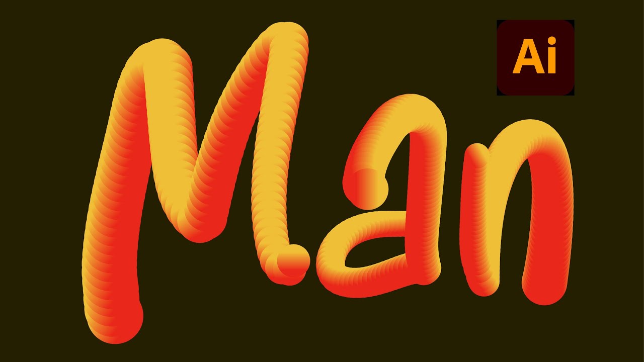 3D Blend Text Effect in Adobe Illustrator