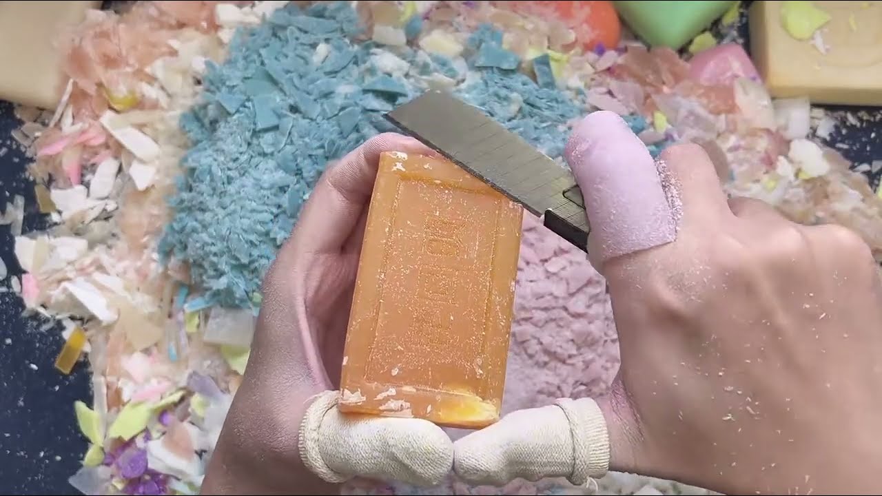 ASMR Soap Cutting Dry Soap Cutting ASMR Satisfying Sound ASMR No Talking Crispy Lovely Vintage Soap