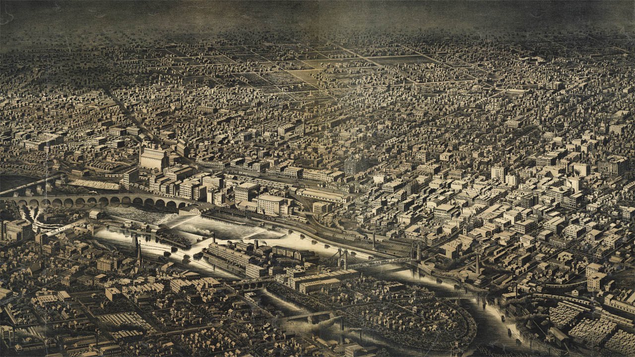 Minneapolis Minnesota History and Cartograph (1885)