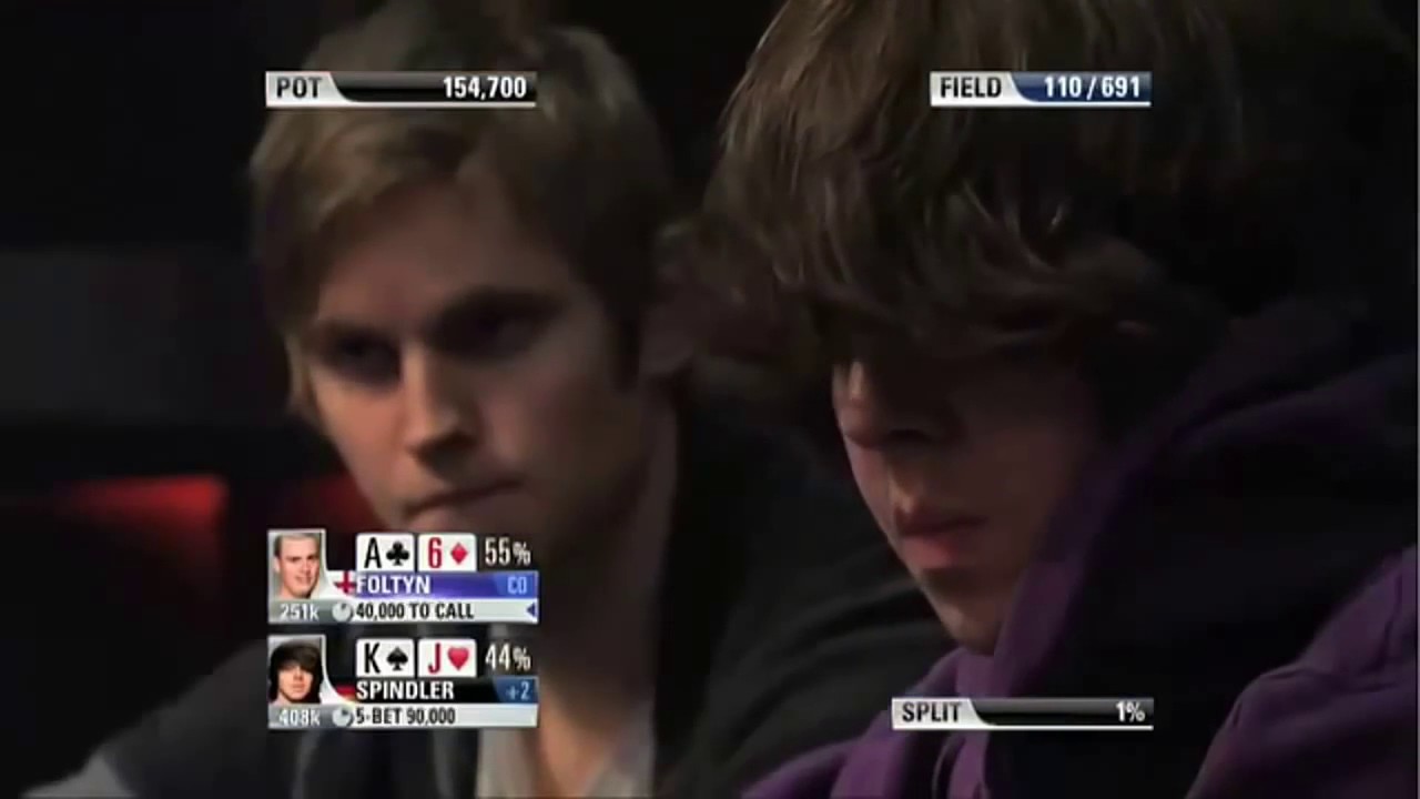 Benny Spindler shows very aggressive preflop game preflop (7 bets with KJ)