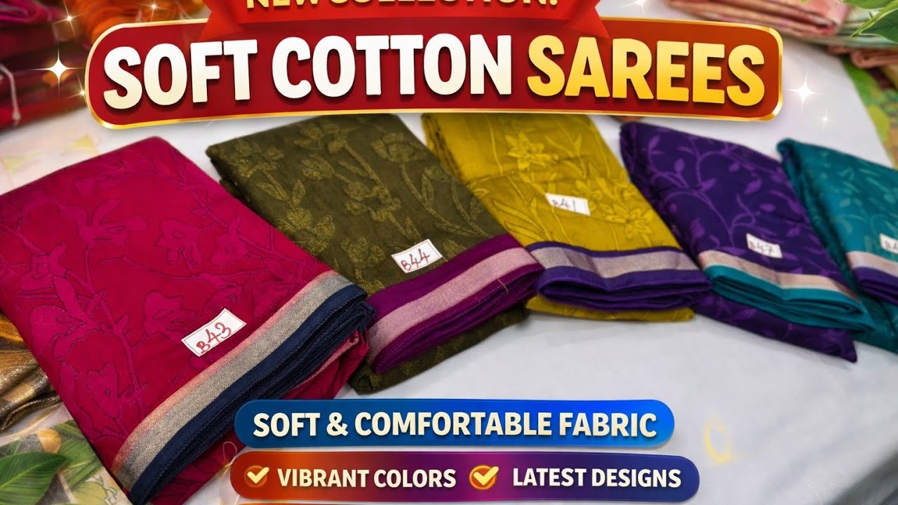 New soft fabric premium quality cotton sarees collection | 12/1/26 | pongal special collections