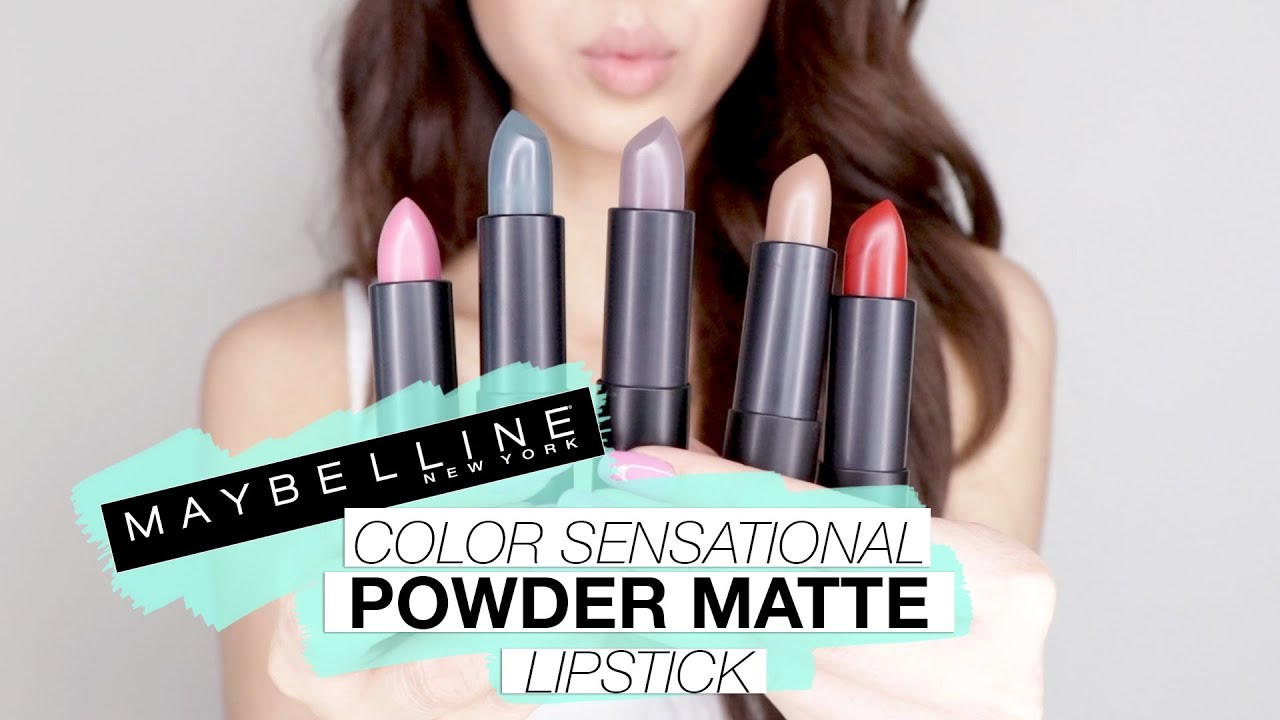 NEW Maybelline Color Sensational POWDER MATTE Lipstick Swatches!