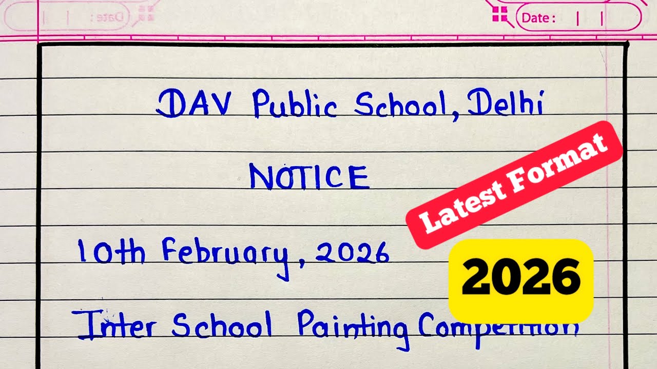 Notice writing format | Notice writing class 12 | How to write notice | Notice writing 2026 latest