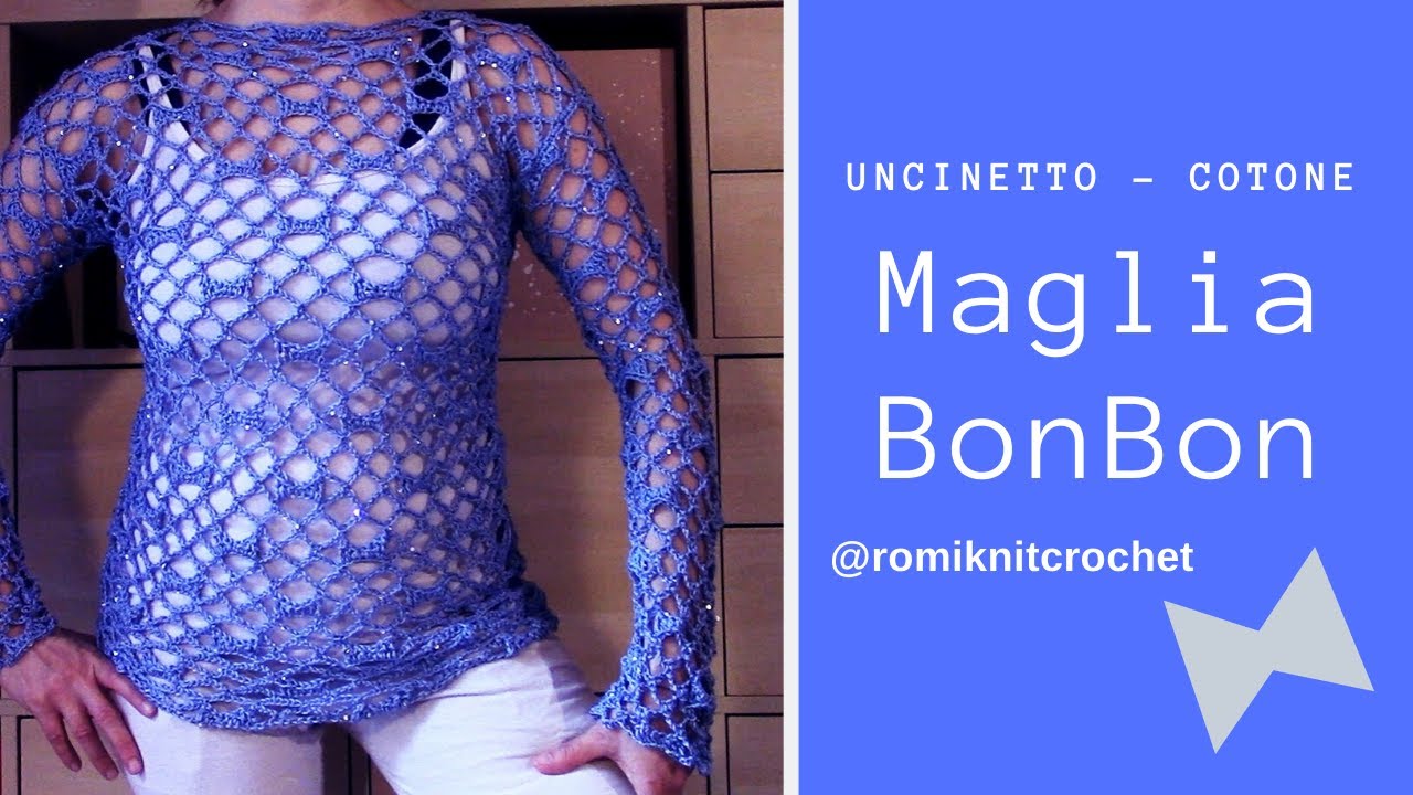 Maglia di cotone “BonBon” realizzata all'uncinetto
