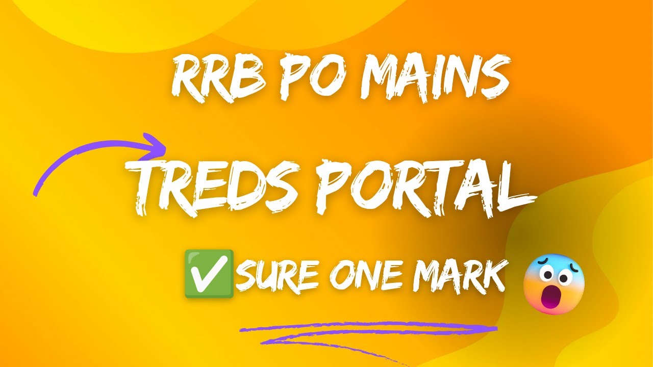 Don’t Skip This ❌ | TReDS Portal | Sure 1 Mark | RRB PO Mains