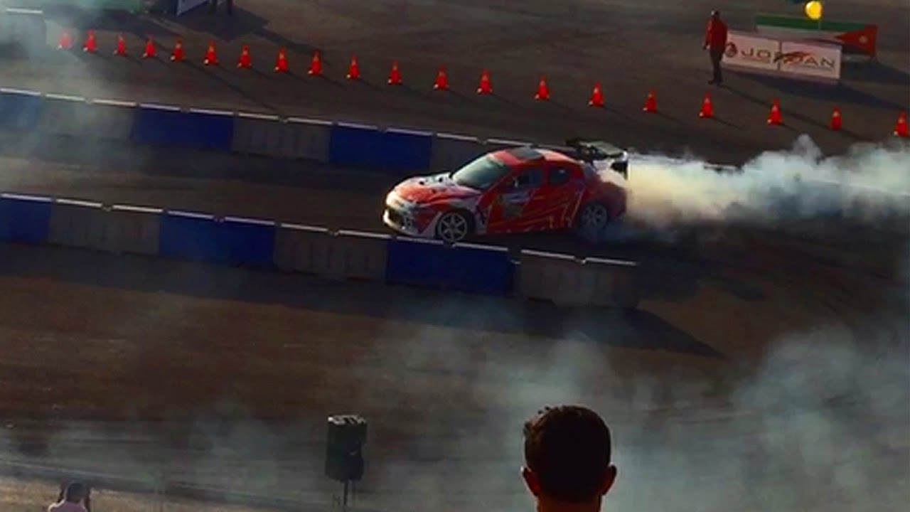 Brutal Antilag 2JZ Mazda RX8 Drift - Haitham Samir - Jordan Drift Championship 1