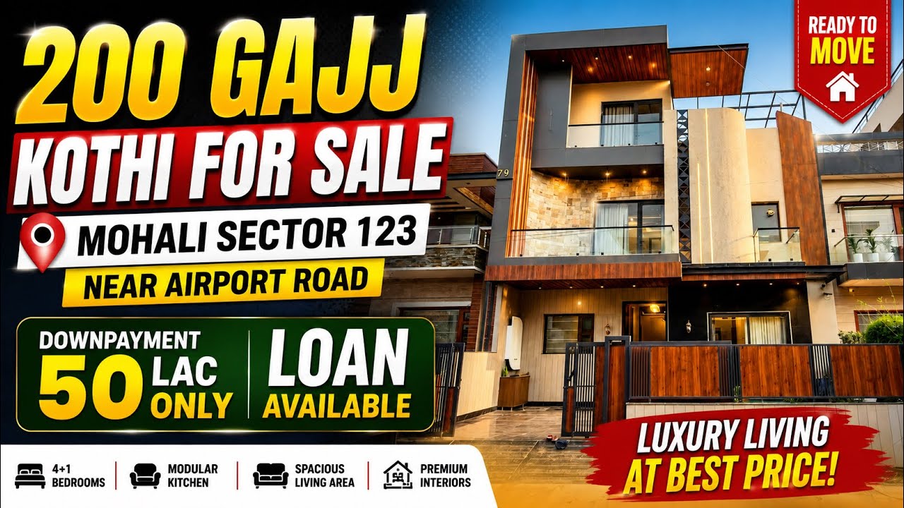 Near Airport Road Mohali Sector 123 Sunny Enclave | 200 Gajj (30&times;60) Luxury Kothi For Sale | 
