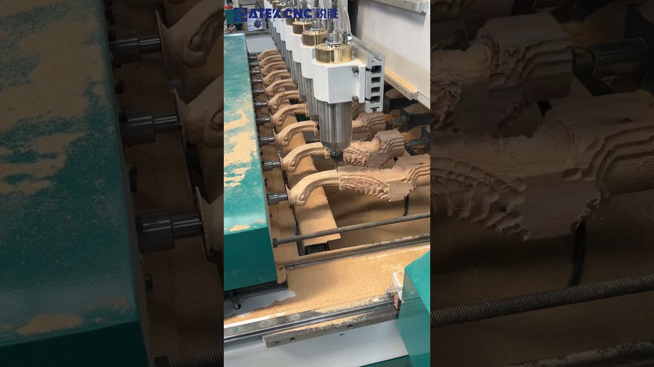 Cea mai recentă mașină de frezat CNC 3D din 2024 pentru picioare de mobilă, coloane de scări, picioare de masă #cncrouter #wood