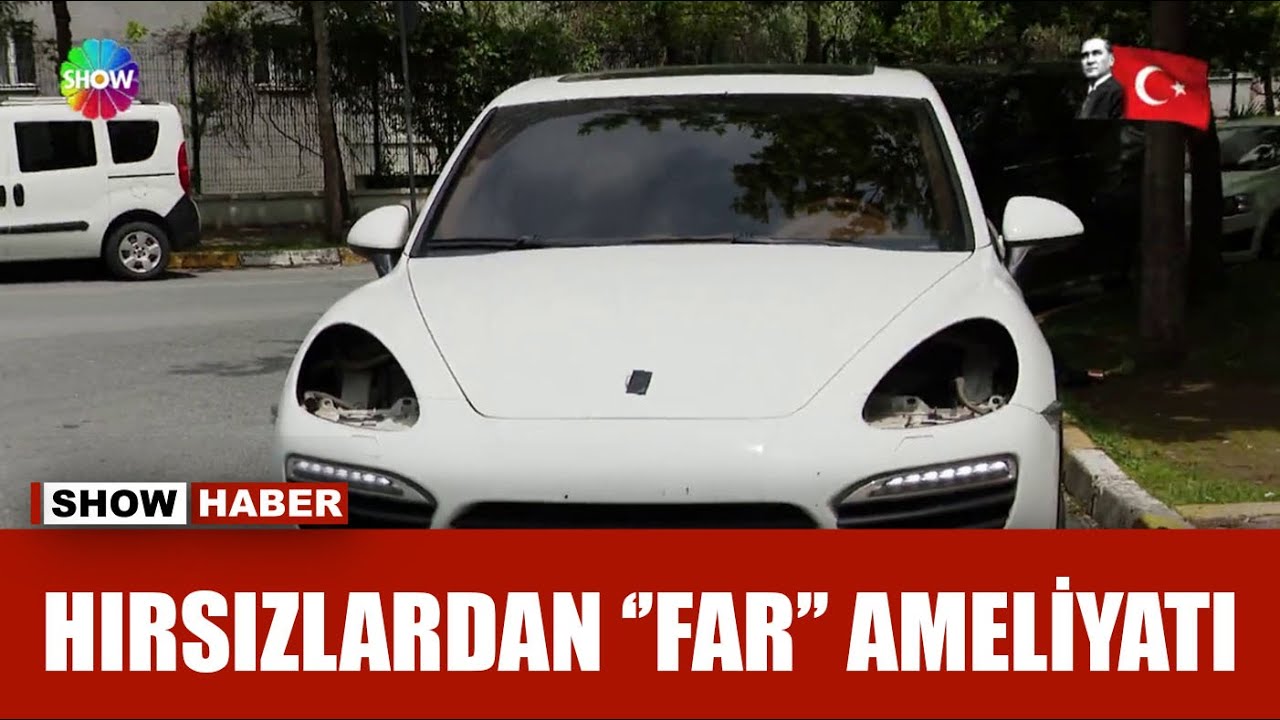 Hırsızlar lüks aracın farlarını çaldı