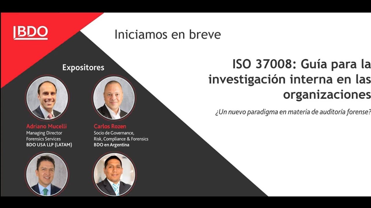 Webinar: ISO 37008 - Gu&iacute;a para la investigaci&oacute;n interna en las organizaciones