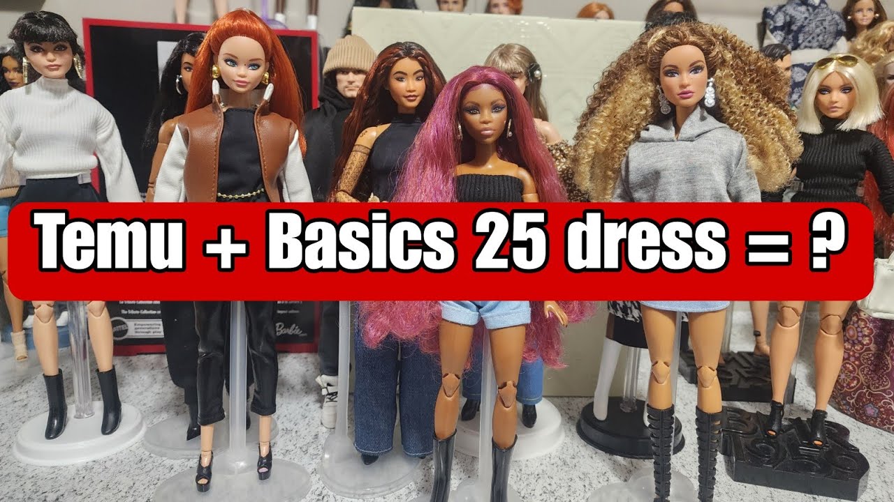 What happens when you mix Barbie Basics 2025 Dresses with Cheap Temu Clothes on different Barbies?
