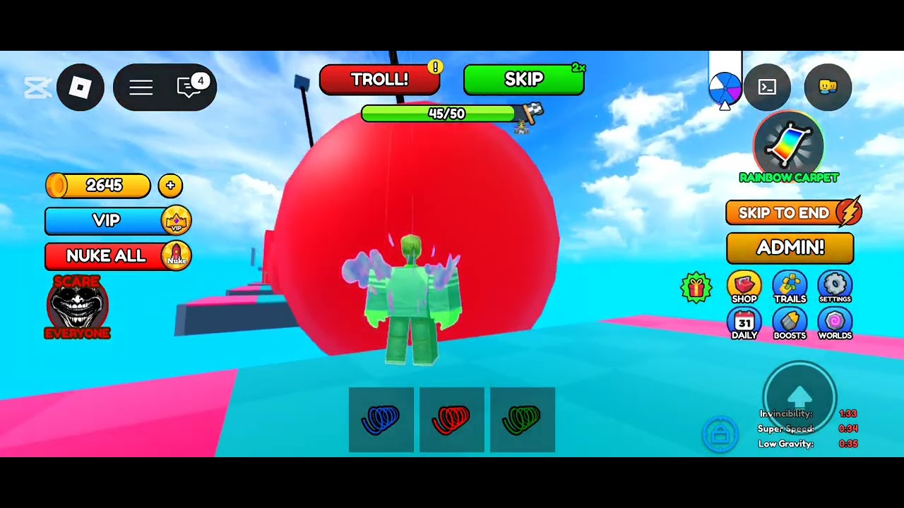 Beating parkour obby