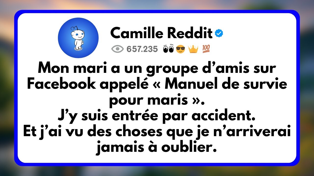 Mon Mari a un Groupe d’amis sur Facebook appelé « Manuel de Survie pour maris ». J’y suis Entrée...