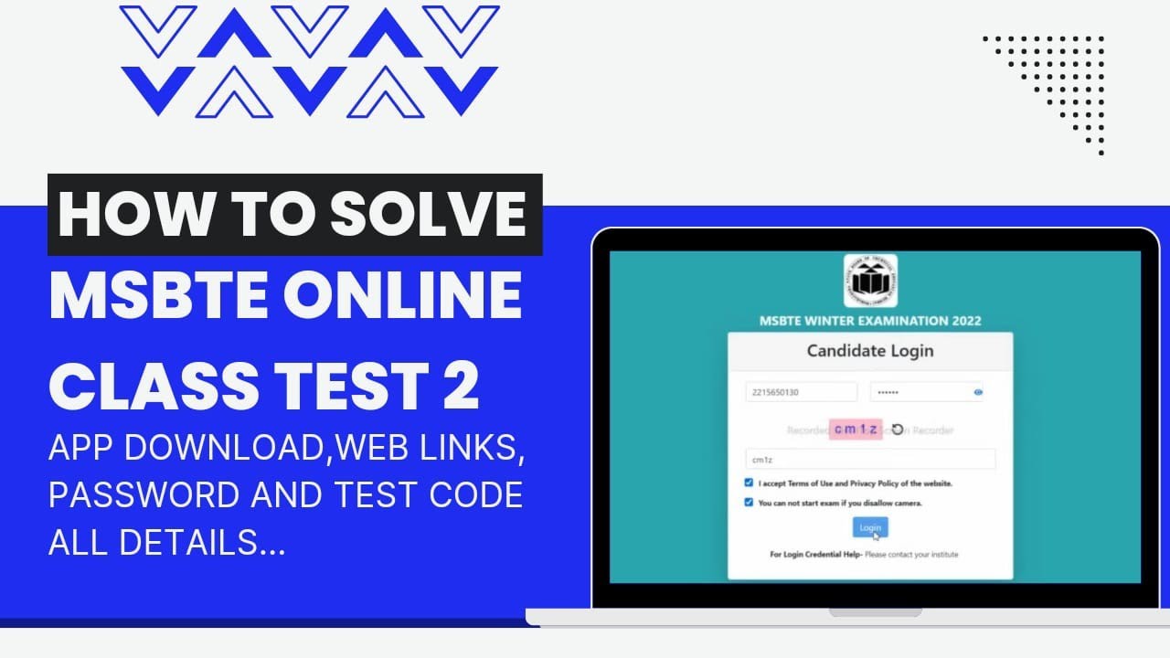 How to solve msbte Online class test 2? App download, web link, password and test code all details