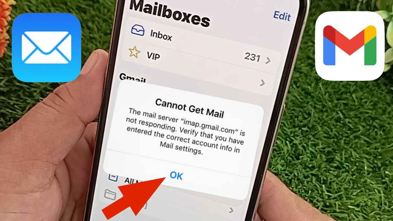 Не удаётся получить почту. Почтовый сервер &laquo;imap.Gmail.com&raquo; не отвечает. Ошибка на iPhone в iOS 18.