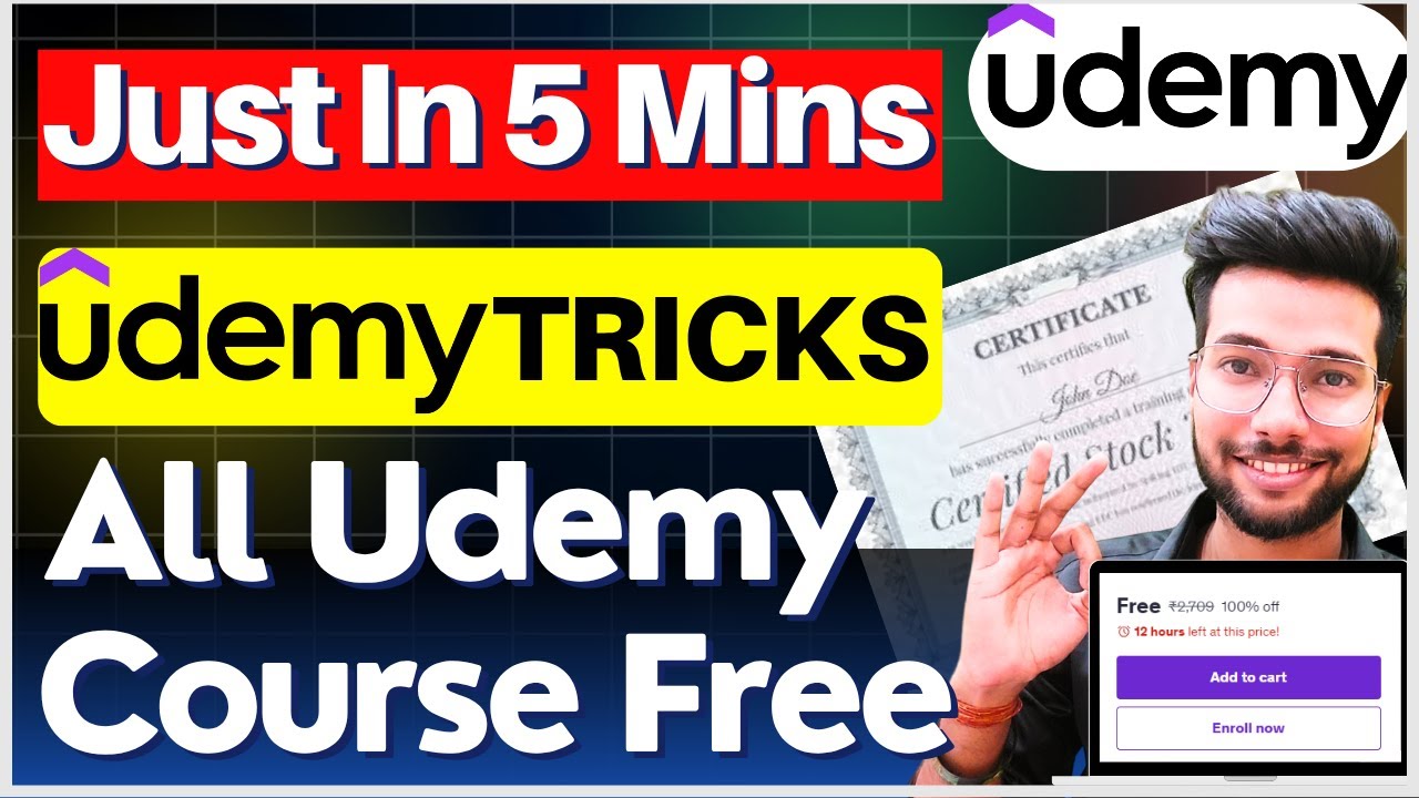 Udemy Free Online Course Certificate Just In 5 mins | How to Get Paid Udemy Courses for FREE
