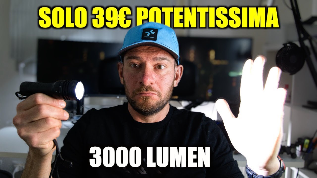 Torcia Tattica potente, IMPERMEABILE 100m e ECONOMICA SOFIRN SD05 - 3000 Lumen