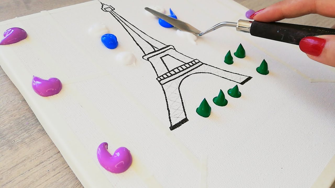 Easy Eiffel Tower Painting | Acrylic Painting for beginners | # 15