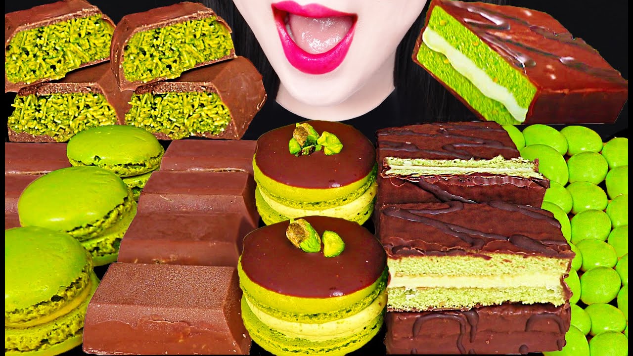 ASMR Dubai Chocolate, Pistachio Dessert 두바이 초콜릿 디저트 먹방 Mukbang, Eating