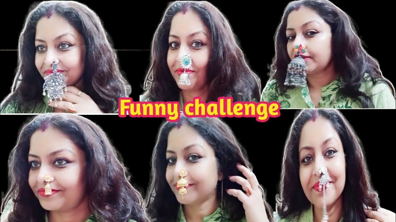 Wearing Live Big Earring As Nosering || Nose Piercing Challenge || 😋 @monsuniquevlog3528