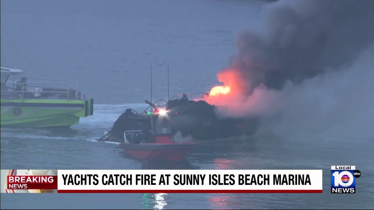 Blaze rips through several yachts at Sunny Isles Beach marina