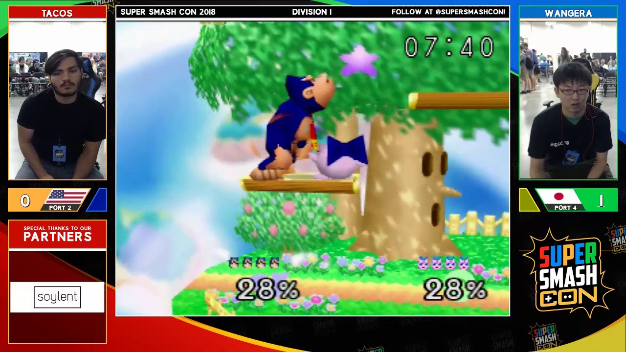 SSC2018 SSB - tacos (Pikachu, Donkey Kong) Vs. Wangera (Jigglypuff) Smash 64 Division 1