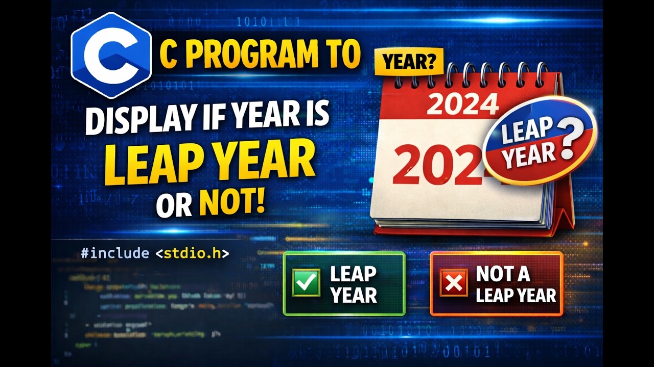 C Program to check whether entered year is leap year or not (Leap Year or not Leap year)